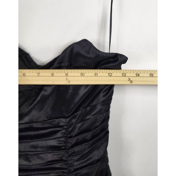 Express Dress Womens 4 Black Draped Strapless Silk Mini Dress - Picture 4 of 15